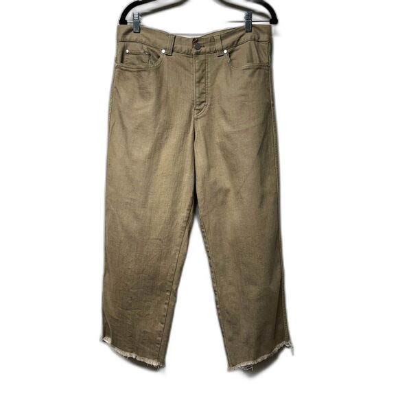 COS Mid-Rise Relaxed Fit Wide Leg Khaki Jeans, Button Fly, Sz 30 - Picture 1 of 9